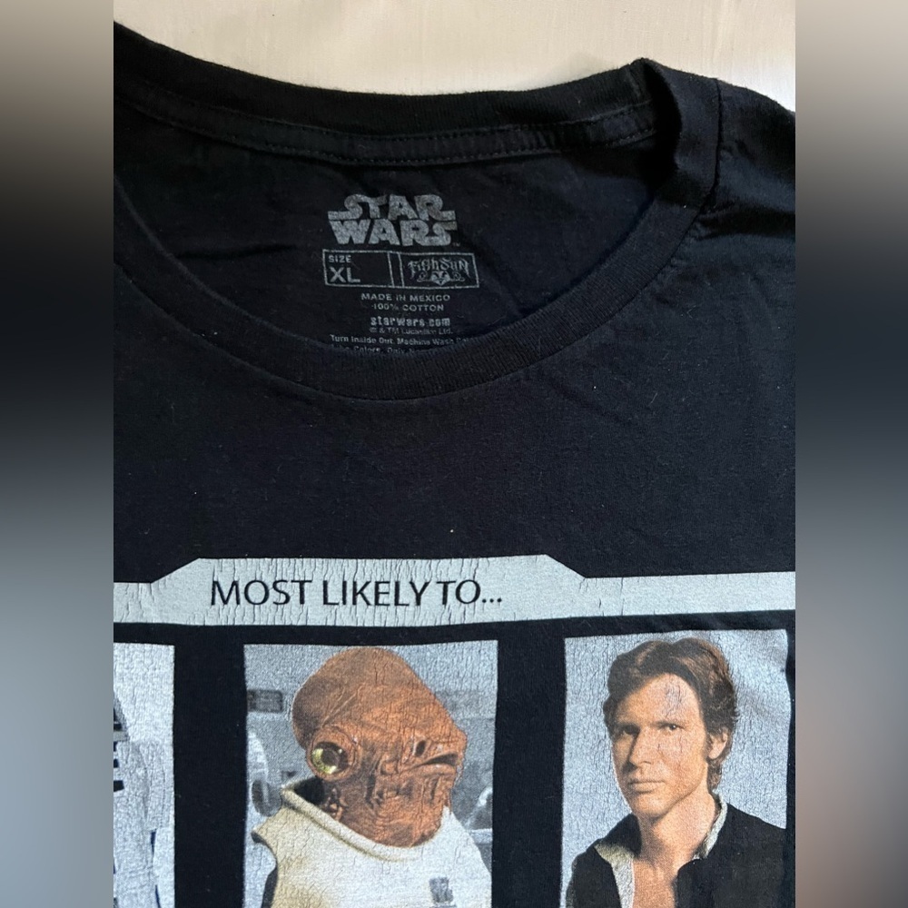 Star Wars Black Most Likely to...T-Shirt Cotton XL Collectible Empire Straightes - Picture 4 of 4